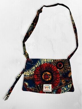 Handmade African Ankara-style Patchwork Multicolor Crossbody Bag